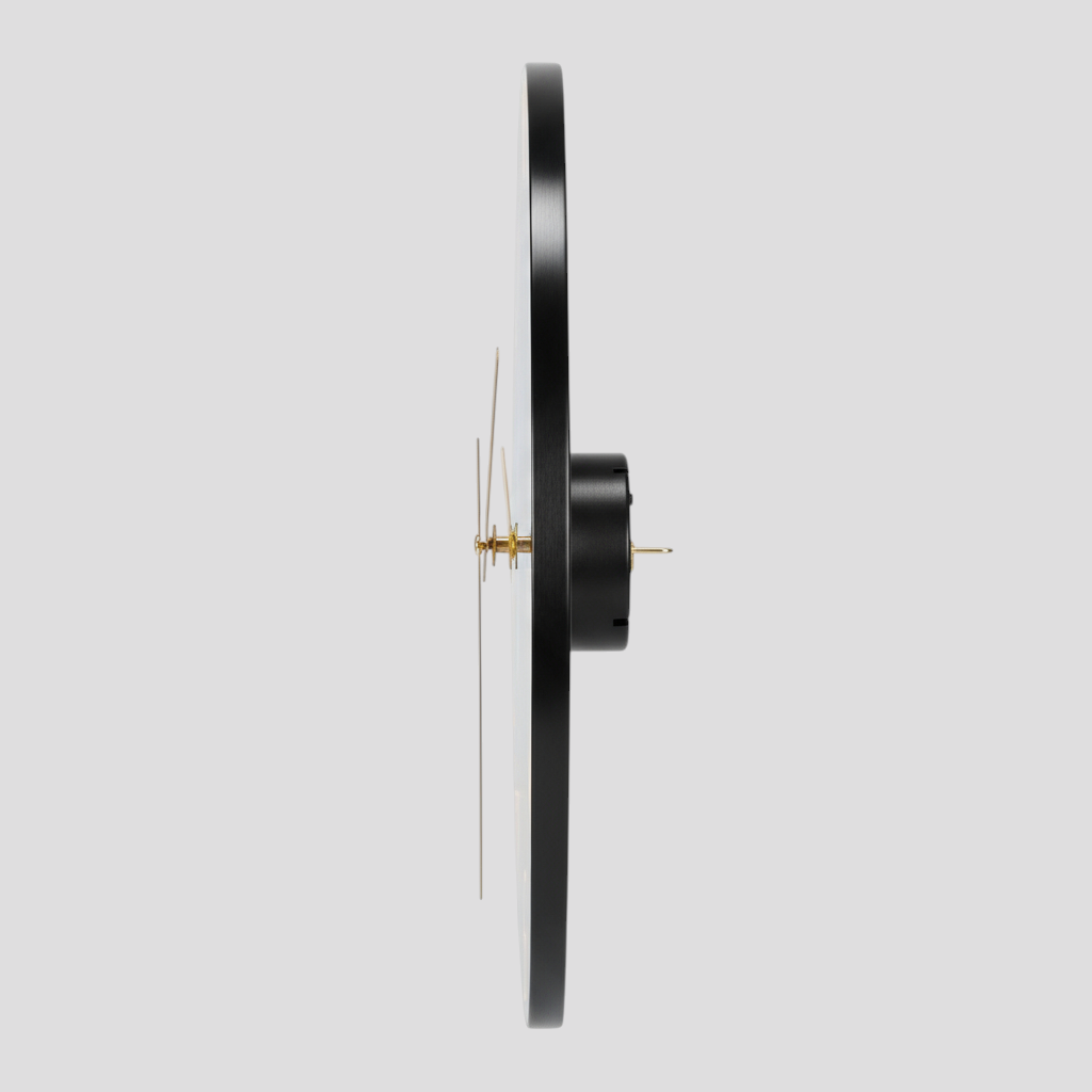 Horloge Murale Moderne Silencieuse Verre Trempé Design Bleu 30 Cm