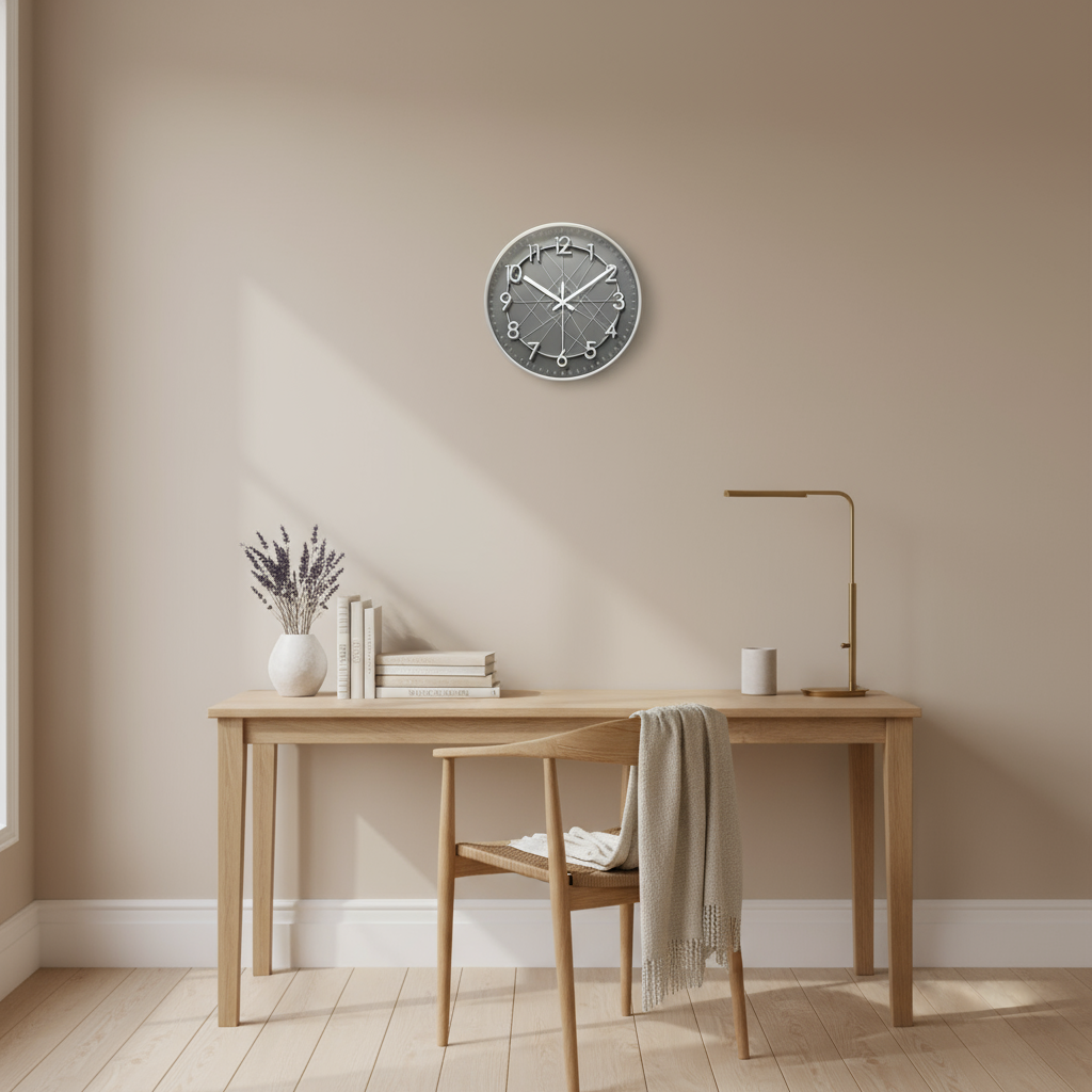 Horloge Murale Design Géométrique Silencieuse Verre