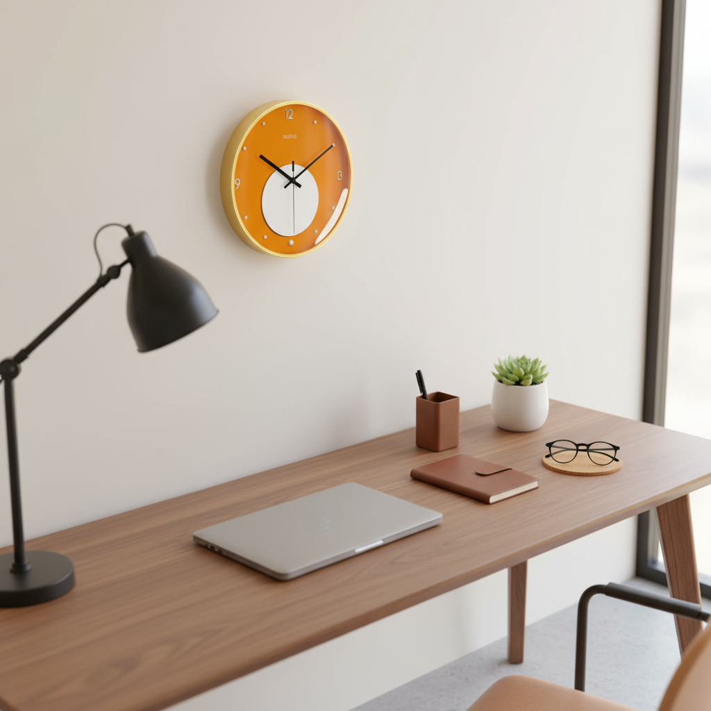 Horloges murales : Horloge Murale Design Quartz Silencieuse Moderne Minimaliste Grande Taille dans de Marche Lino