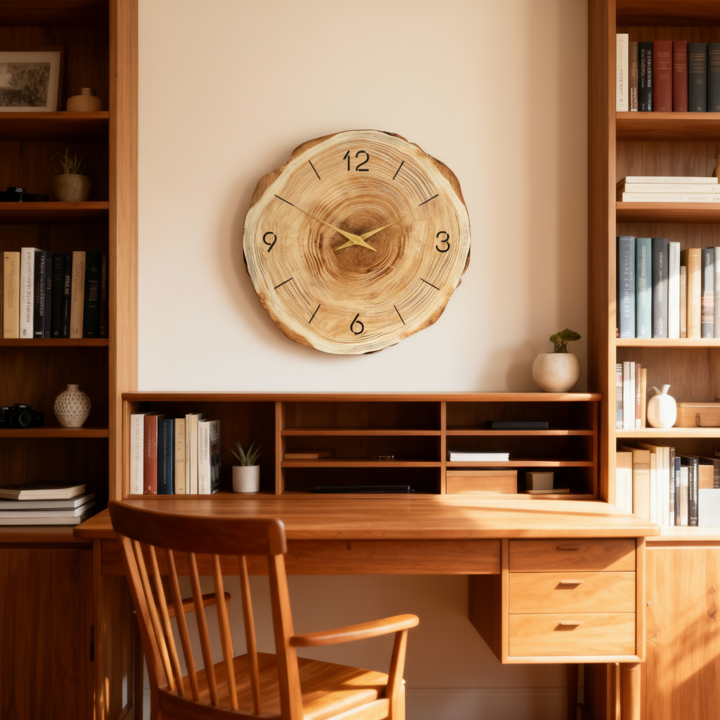Horloge Murale en Bois Naturel