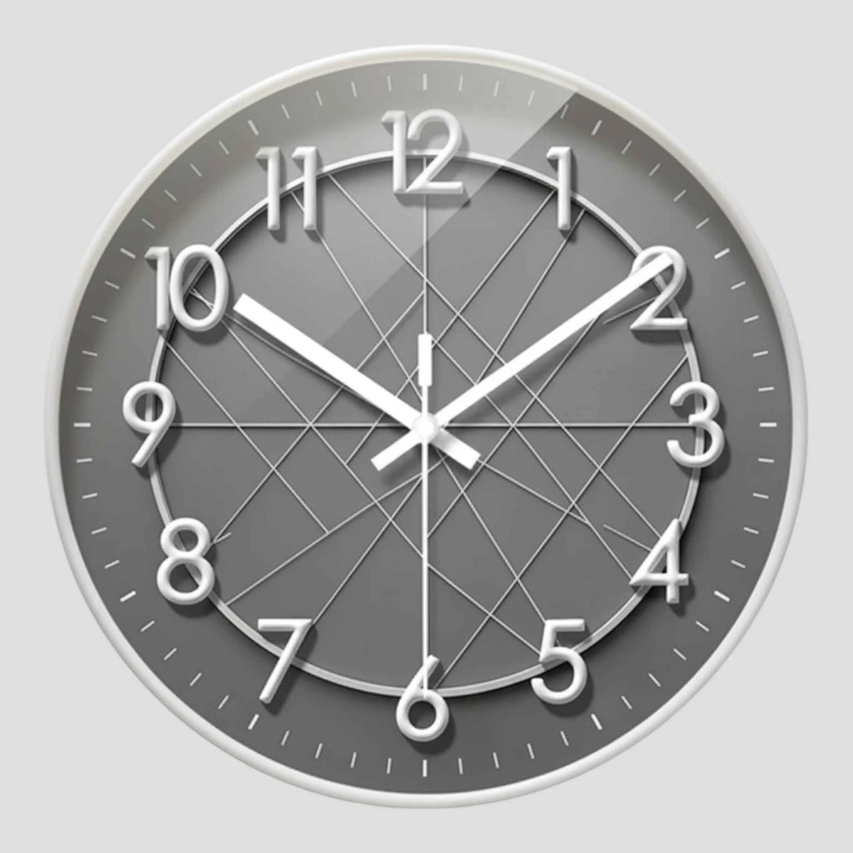 Horloges murales : Horloge Murale Géométrique avec Cadre Circulaire Verre dans Blanc de Marche Lino