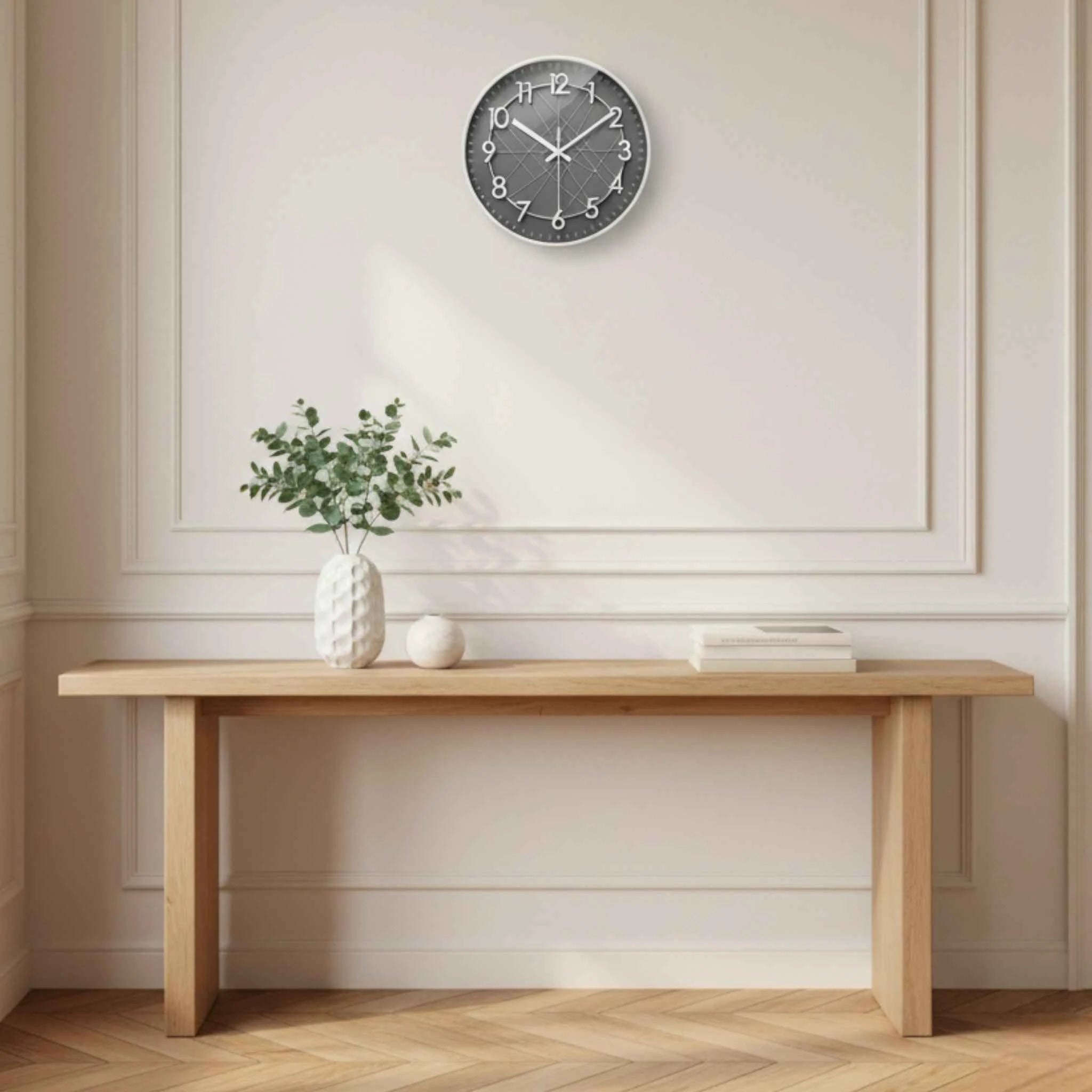 Horloges murales : Horloge Murale Géométrique avec Cadre Circulaire Verre dans de Marche Lino