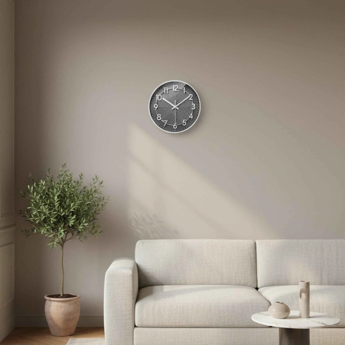 Horloges murales : Horloge Murale Géométrique avec Cadre Circulaire Verre dans de Marche Lino