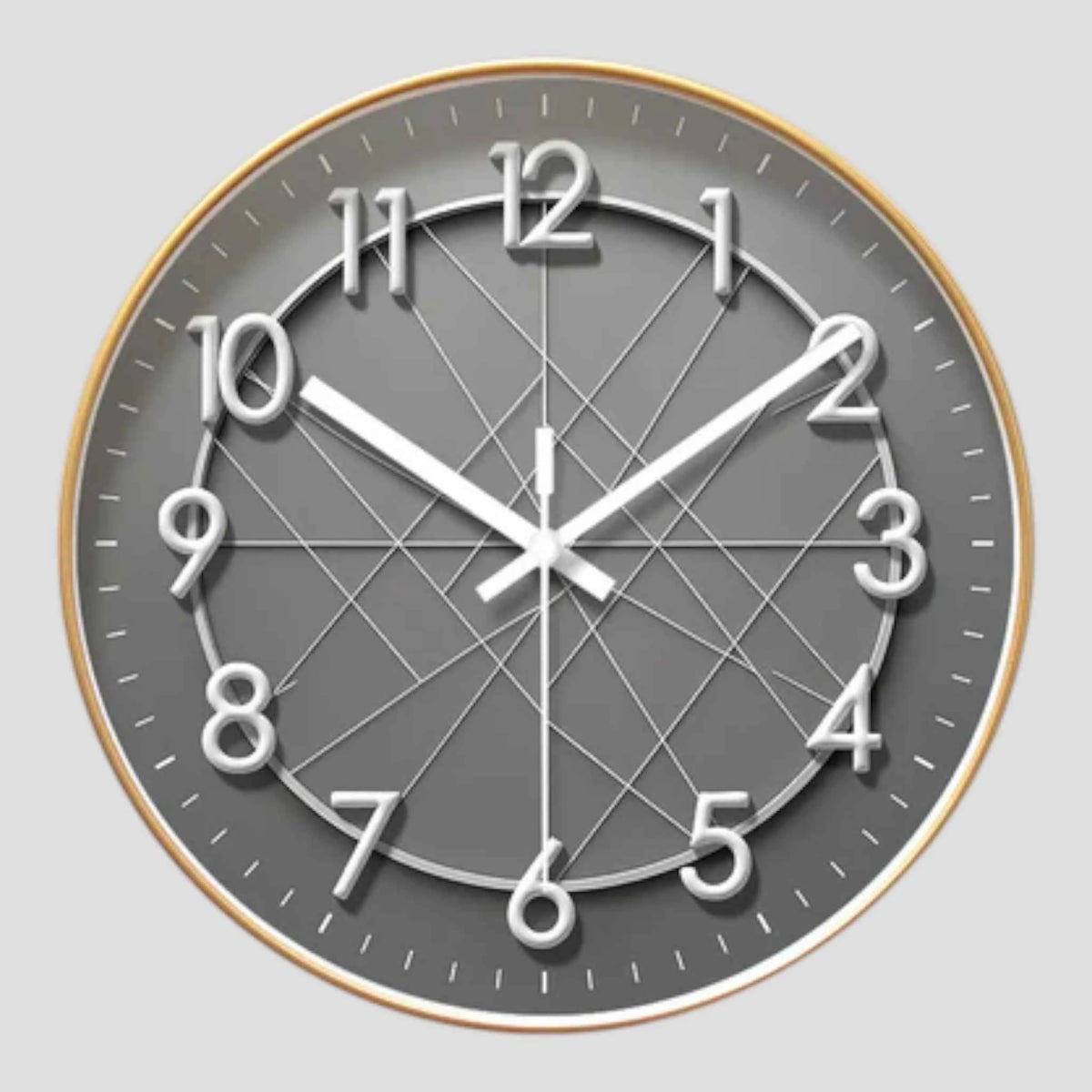 Horloges murales : Horloge Murale Géométrique avec Cadre Circulaire Verre dans Or de Marche Lino