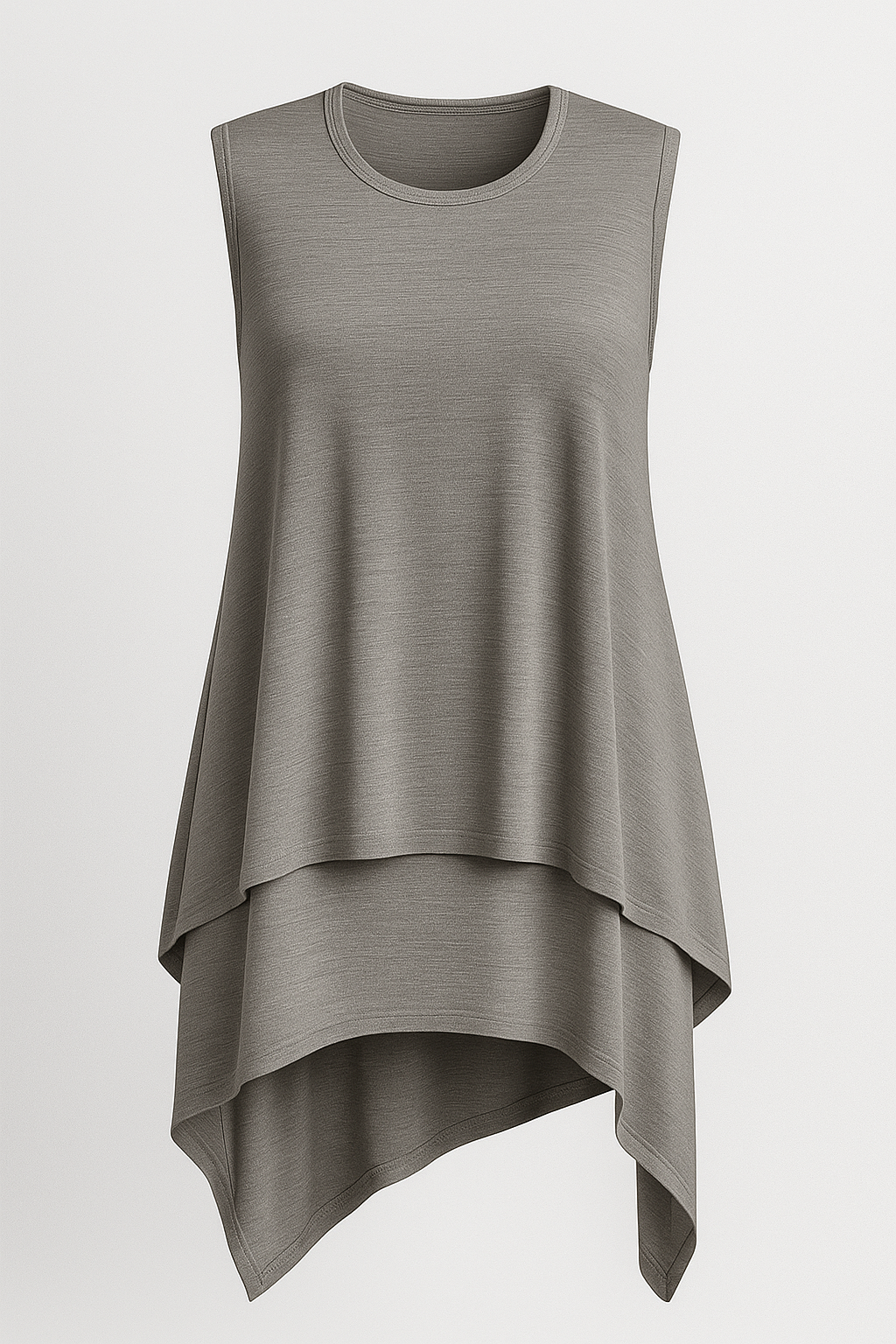 Top Femme Asymétrique Fluide Noir Élégant Sans Manches S-XL