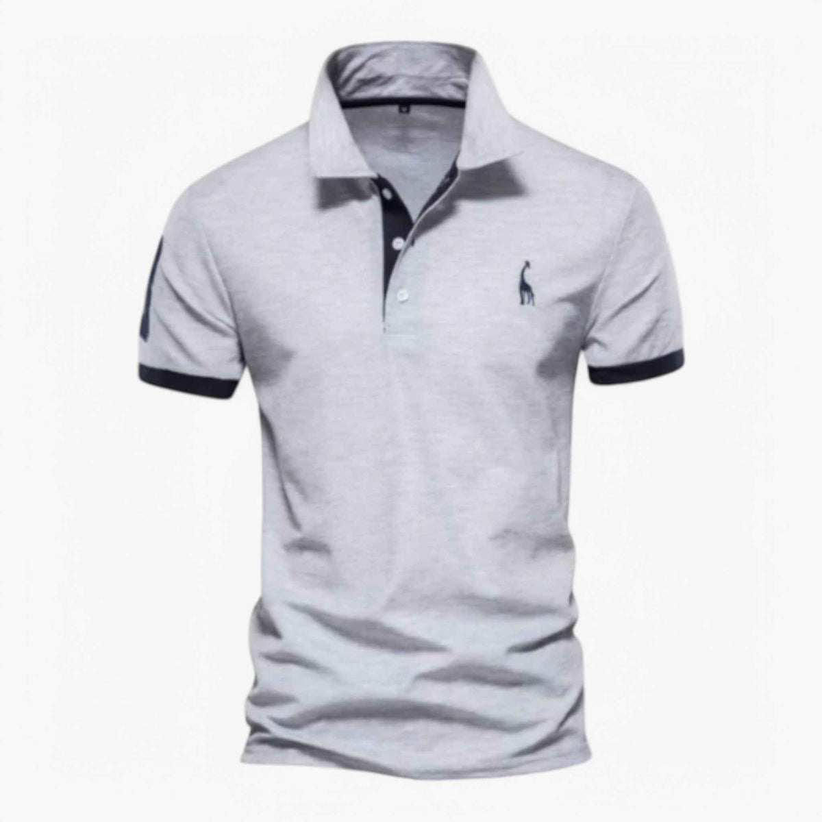Men's Top Clothes : Polo Homme Manches Courtes en Coton Slim Fit - Divers Couleurs et Tailles dans Grigio de Marche Lino