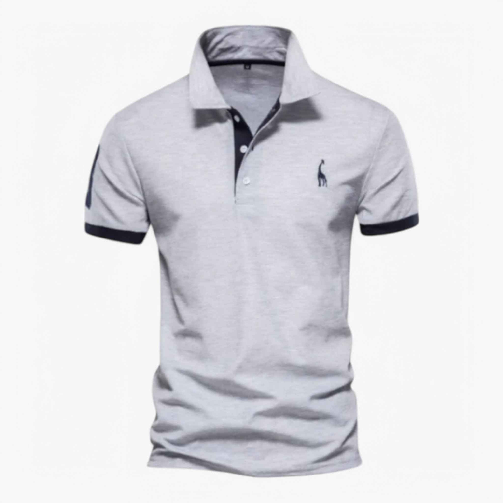 Men's Top Clothes : Polo Homme Manches Courtes en Coton Slim Fit - Divers Couleurs et Tailles dans Grigio de Marche Lino