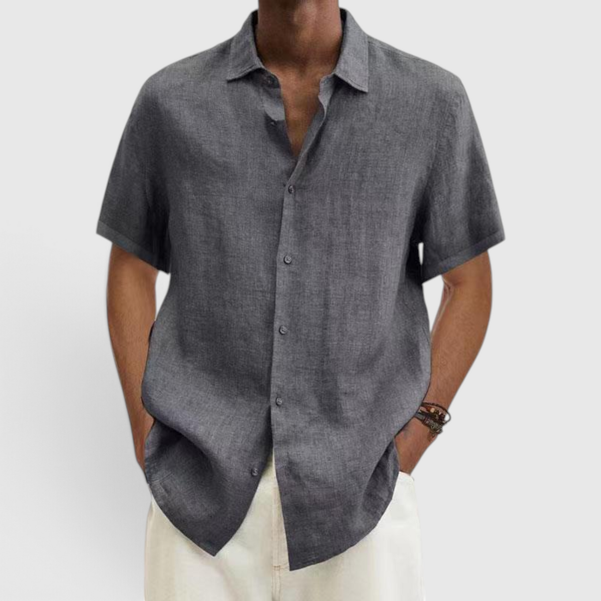 Chemise Décontractée Manches Courtes pour Homme - Boutonnée Quotidienne