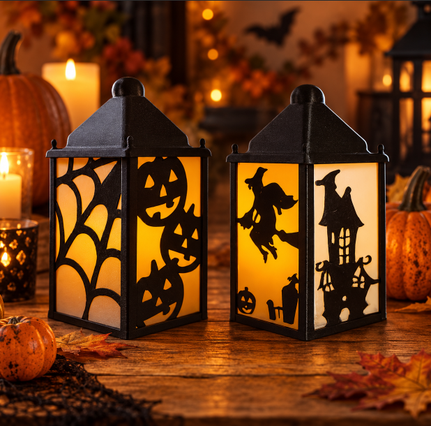 Halloween Tealight Holder : Lanterne Porte-Bougie Halloween – Décoration Lumineuse Effrayante dans de Marche Lino