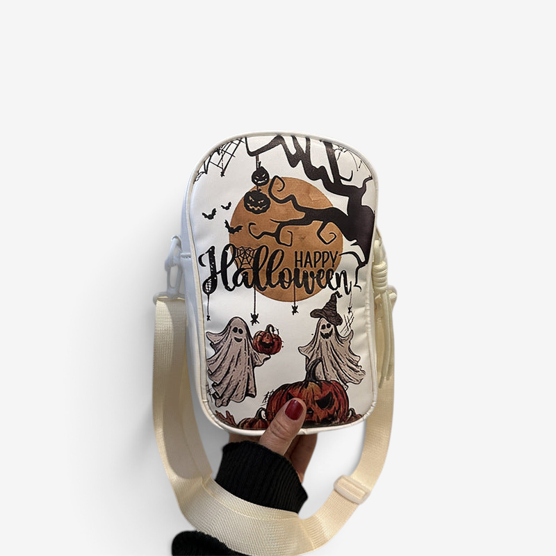 Gifts – Seasonal – Halloween : Sac à bandoulière Halloween femme - Design citrouille compact dans Blanc Standard de Pantinoshop