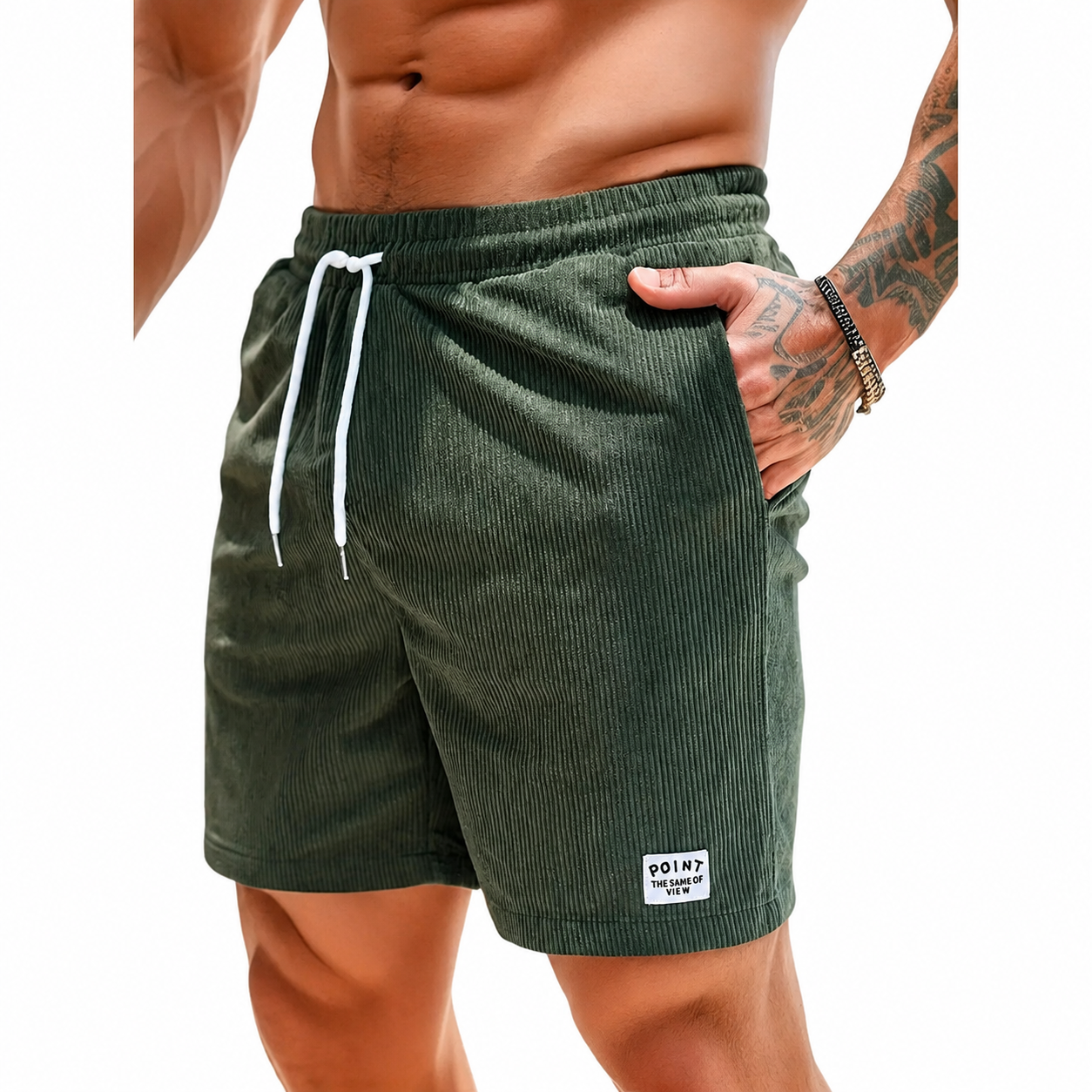 male shorts : Heren Shorts met Elastische Taille en Koordjes, Relaxed Fit dans de Laarhout Mode