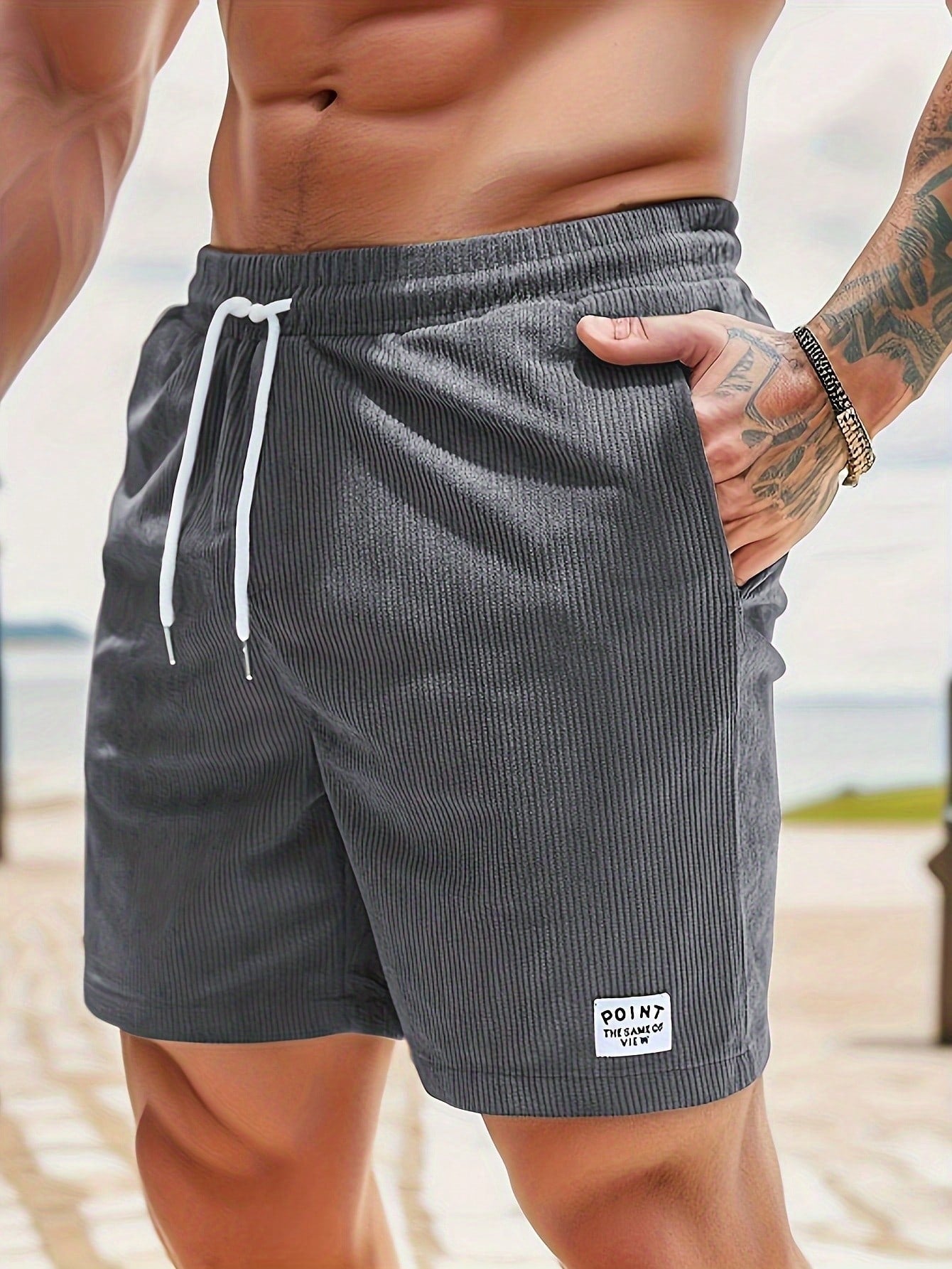 male shorts : Heren Shorts met Elastische Taille en Koordjes, Relaxed Fit dans de Laarhout Mode
