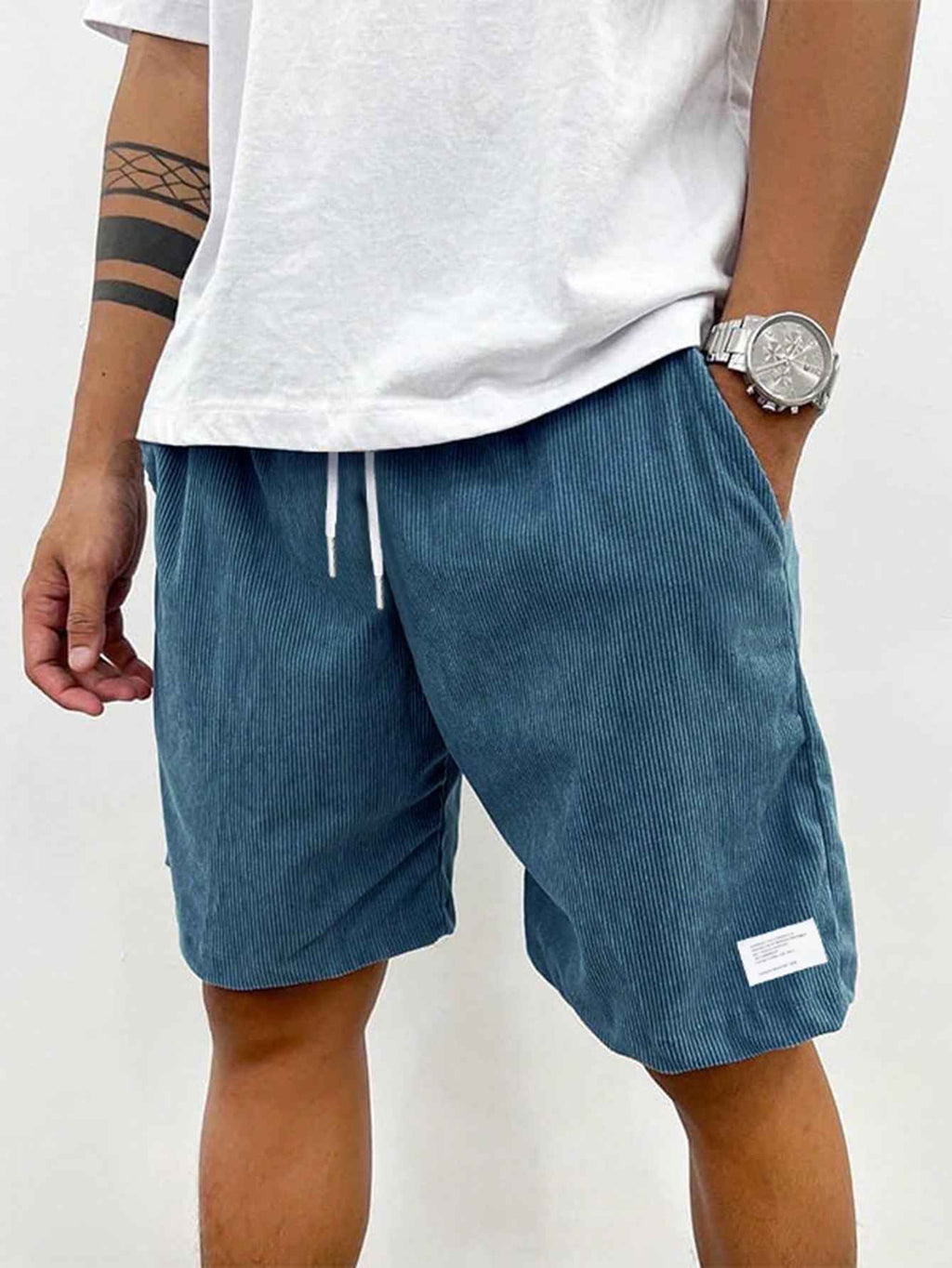 Heren Shorts met Elastische Taille en Koordjes, Relaxed Fit