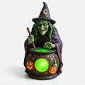 Lampe de Table Chaudron de Sorcière en Résine avec LED Vert Néon
