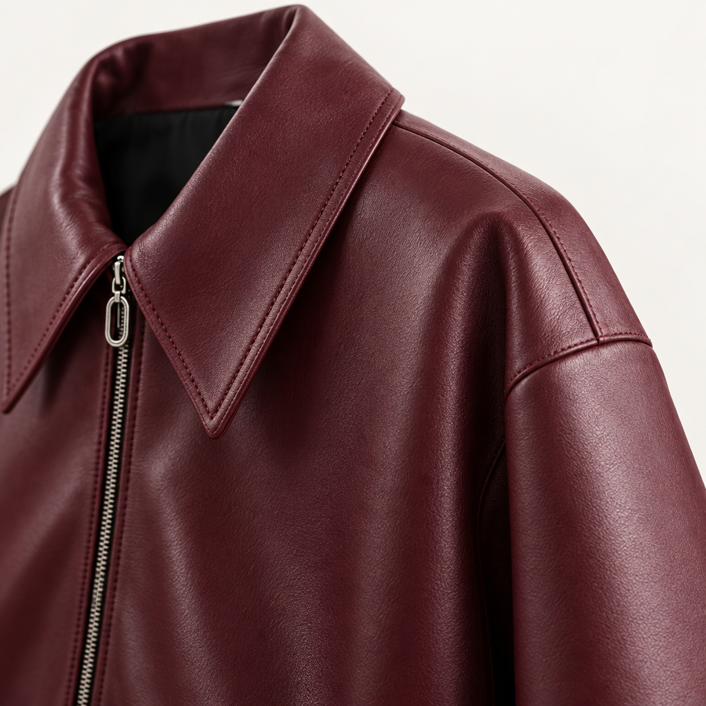 Jackets : Veste Courte Femme en Cuir Synthétique avec Fermeture Éclair et Col dans de Roselva