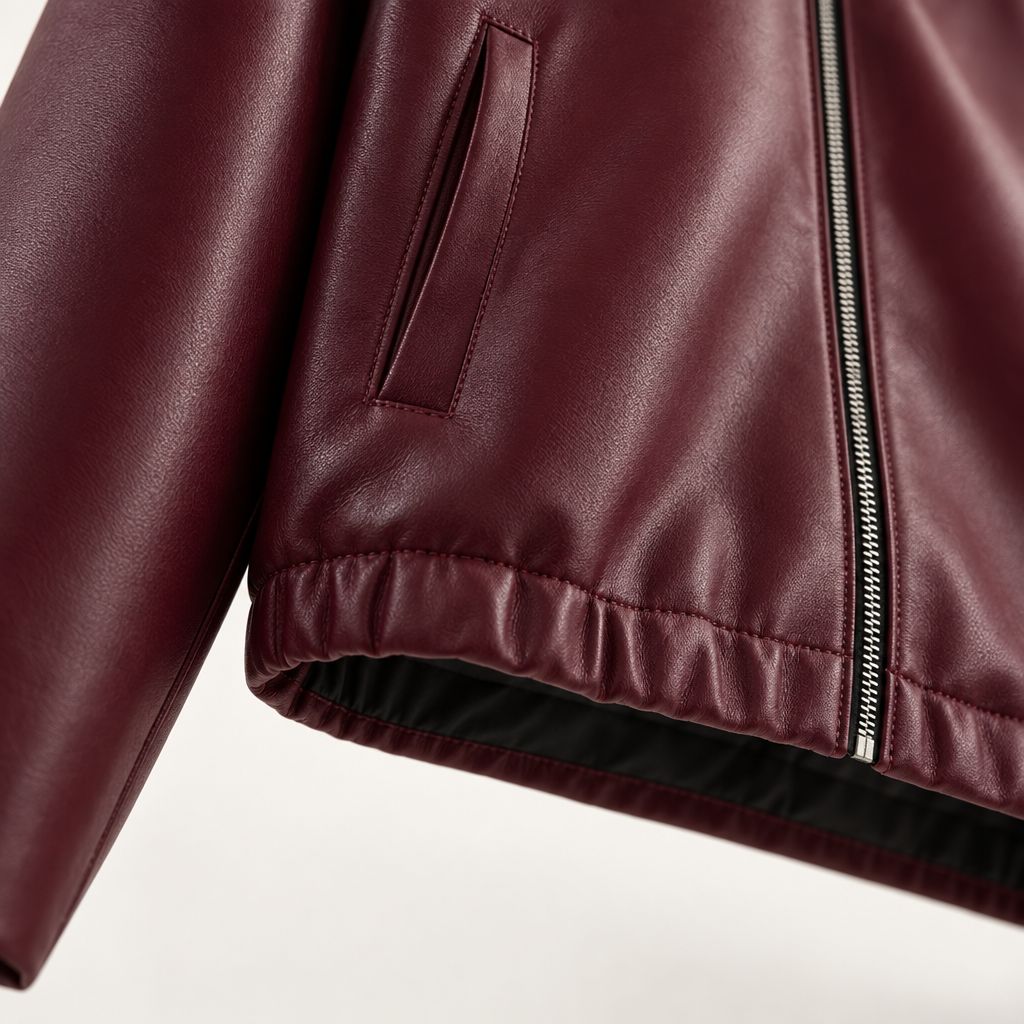 Jackets : Veste Courte Femme en Cuir Synthétique avec Fermeture Éclair et Col dans de Roselva