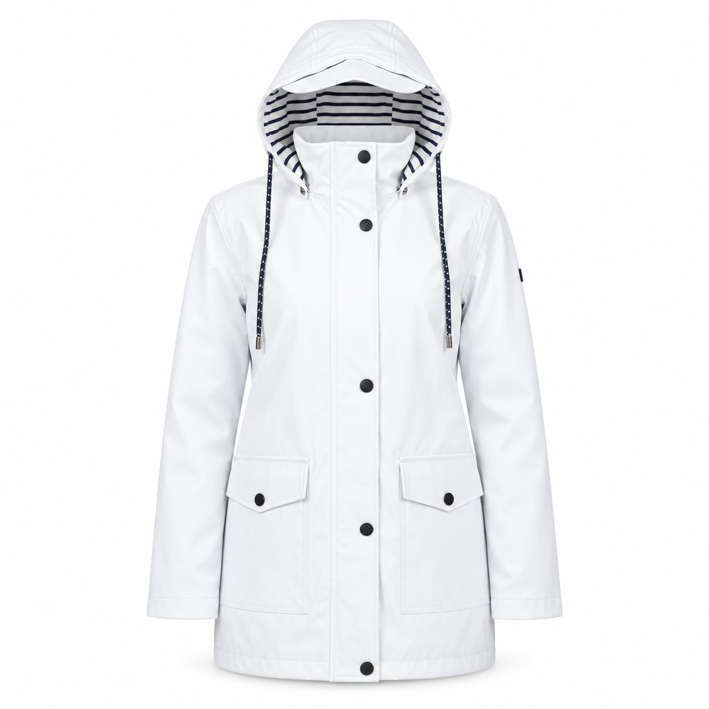Jackets : Veste Légère à Capuche Femme avec Doublure Rayée dans de Roselva