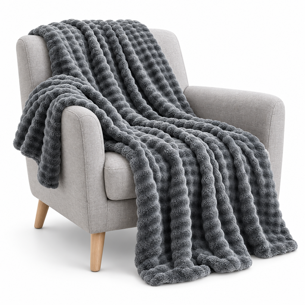 Huis en tuin > Linnengoed > Beddengoed > Dekens : Plaid Polaire Corail Texturé pour Canapé et Lit dans de Roselva