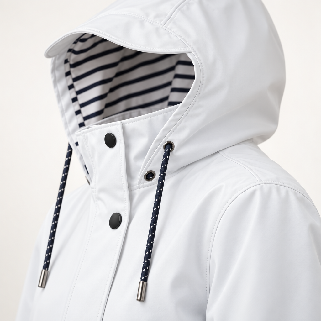 Jackets : Veste Légère à Capuche Femme avec Doublure Rayée dans de Roselva