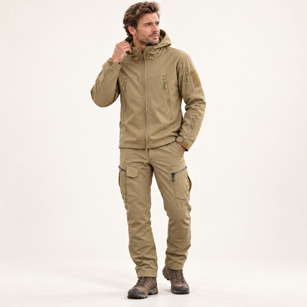 Kleding en accessoires > Kleding > Kledingsets : Ensemble Outdoor Homme - Veste d'Hiver Matelassée avec Capuche et Pantalon Cargo dans de Roselva