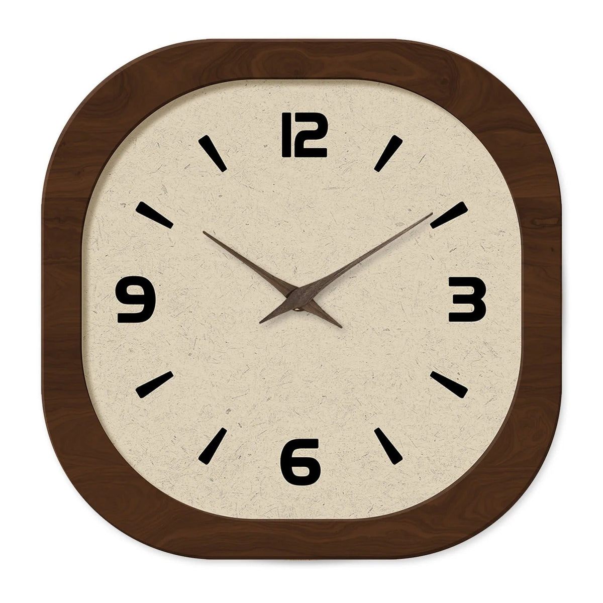 Wall Clocks : Horloge Murale Carrée Bois – Design Vintage Best-Seller dans 40cm de Marche Lino