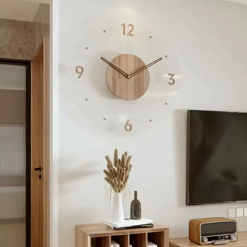 Wall Clocks : Horloge Murale Bois Minimal – Design Épuré Best-Seller dans Style 5 40cm de Marche Lino