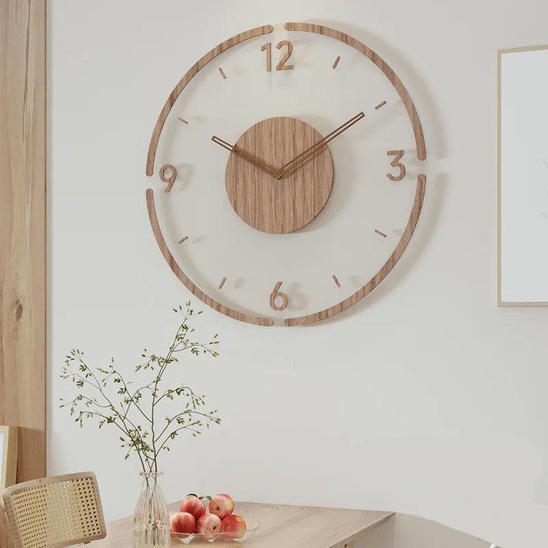 Wall Clocks : Horloge Murale Bois Minimal – Design Épuré Best-Seller dans Style 4 40cm de Marche Lino