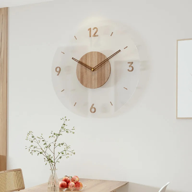 Wall Clocks : Horloge Murale Bois Minimal – Design Épuré Best-Seller dans Style 5 30cm de Marche Lino