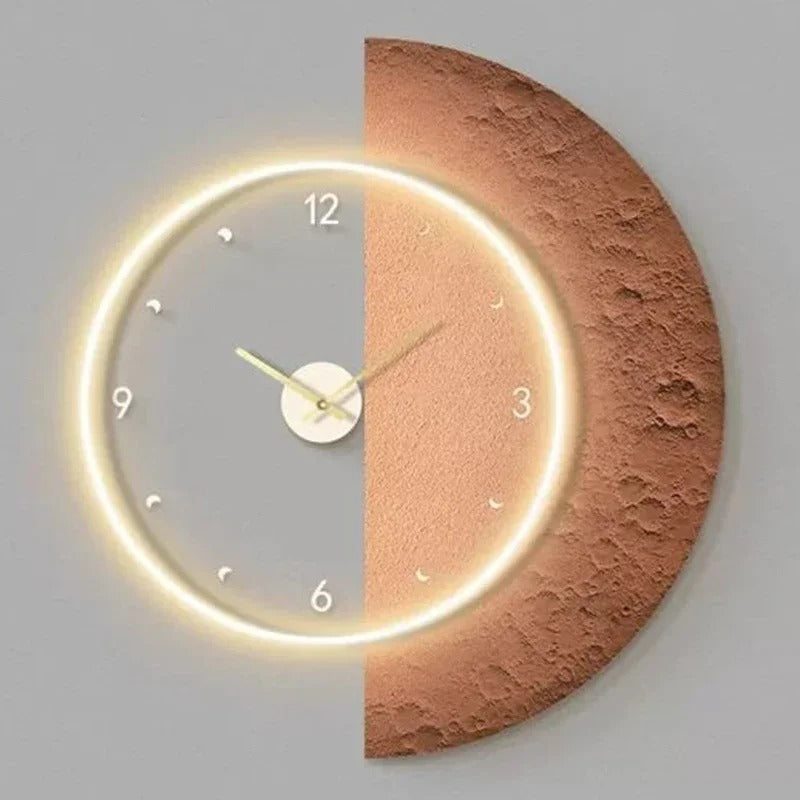 Wall Clocks : Horloge Murale Lune Lumineuse – Éclairage LED Doux et Design Céleste dans Style 5 de Marche Lino