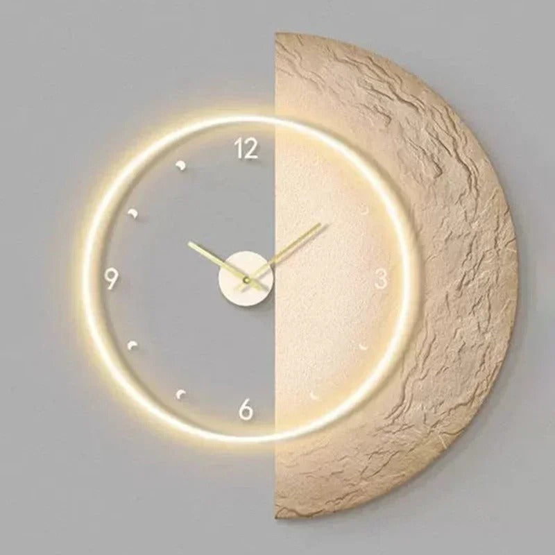 Wall Clocks : Horloge Murale Lune Lumineuse – Éclairage LED Doux et Design Céleste dans Style 2 de Marche Lino