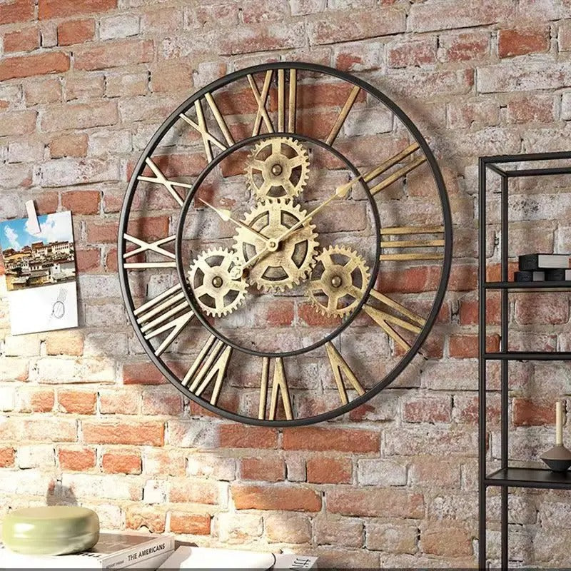 Wall Clocks : Horloge Murale Engrenages Métalliques – Style Industriel Best-Seller dans de Marche Lino
