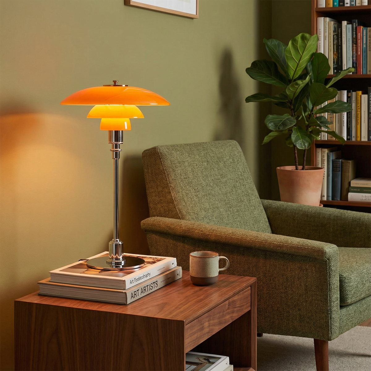 Lampe de table design danois moderne - Abat-jour superposé, LED