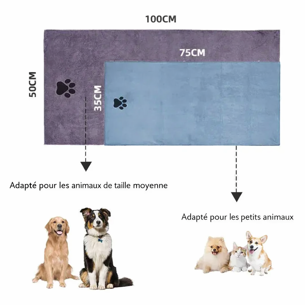 Serviette Douce Absorbante pour Animaux Accessoires Pour Chat