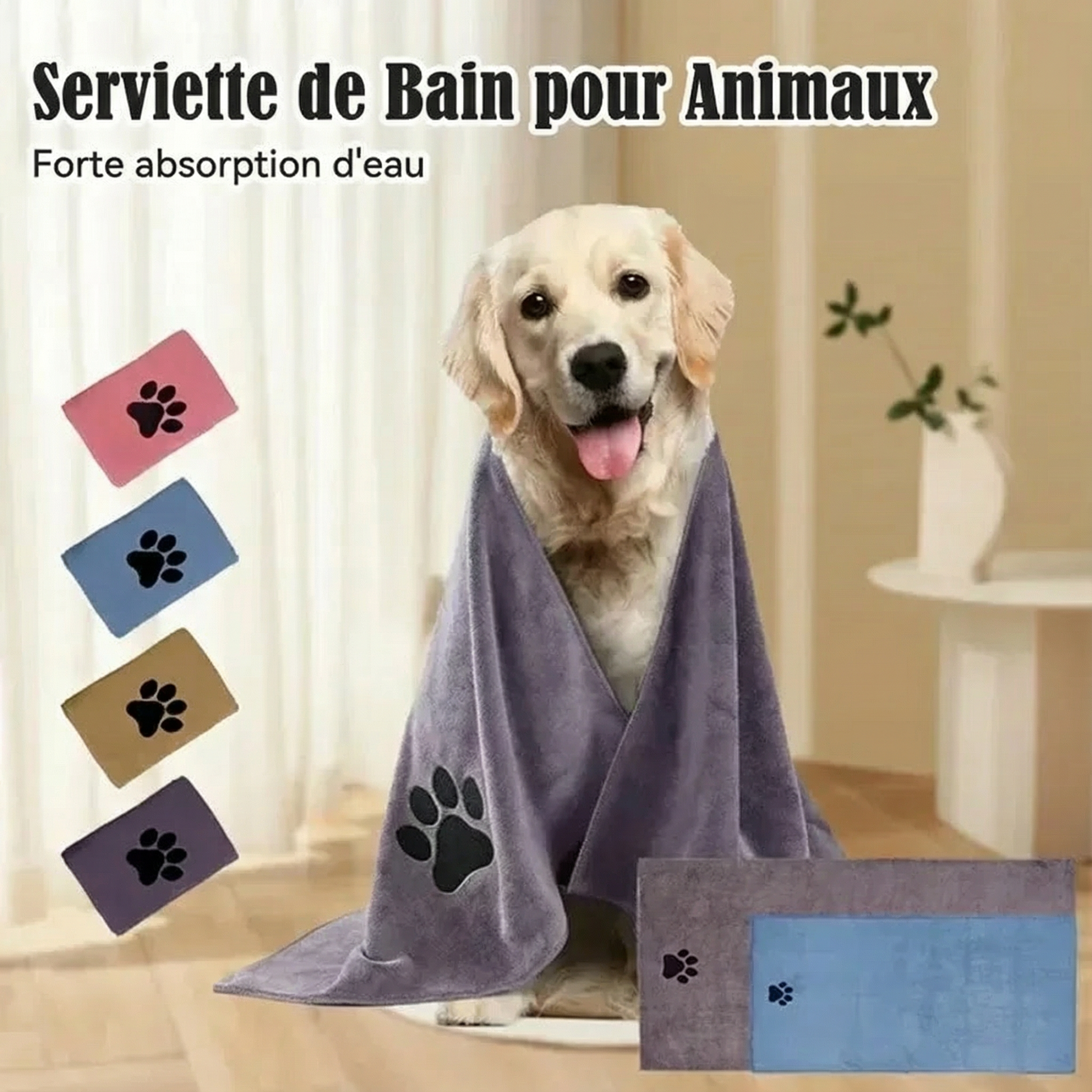 Serviette Douce Absorbante pour Animaux Accessoires Pour Chat