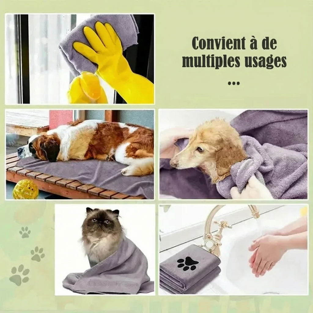 Serviette Douce Absorbante pour Animaux Accessoires Pour Chat