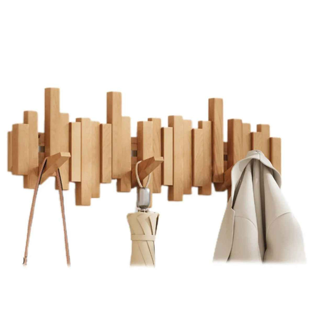 coat racks : Porte-manteau Mural Piano | Bois Noyer ou Hêtre | Sublimez Votre Entrée dans Hêtre de Marche Lino