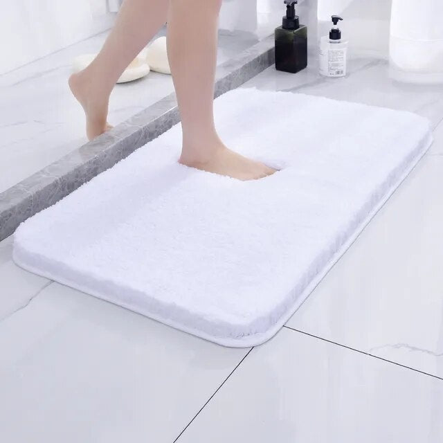Tapis de bain moelleux - Fausse fourrure douce et antidérapant