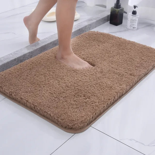 Tapis de bain moelleux - Fausse fourrure douce et antidérapant