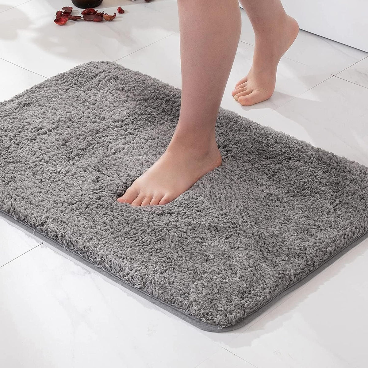 Tapis de bain moelleux - Fausse fourrure douce et antidérapant