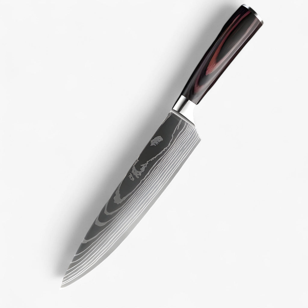 Ensemble de 8 couteaux de cuisine japonais Calla en acier Damas, extrêmement tranchants pour les chefs professionnels