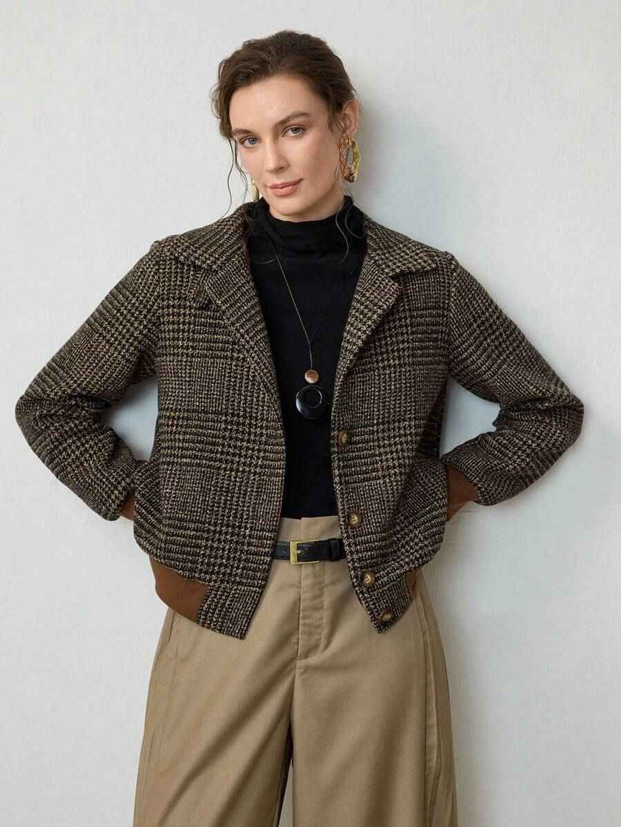 Tweed Jacket : Veste courte en tweed Blythe - Chic sans effort dans de Marche Lino