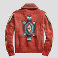 Cardigan Homme Vintage en Tricot Jacquard à Revers, Style Intemporel et Confort Douillet