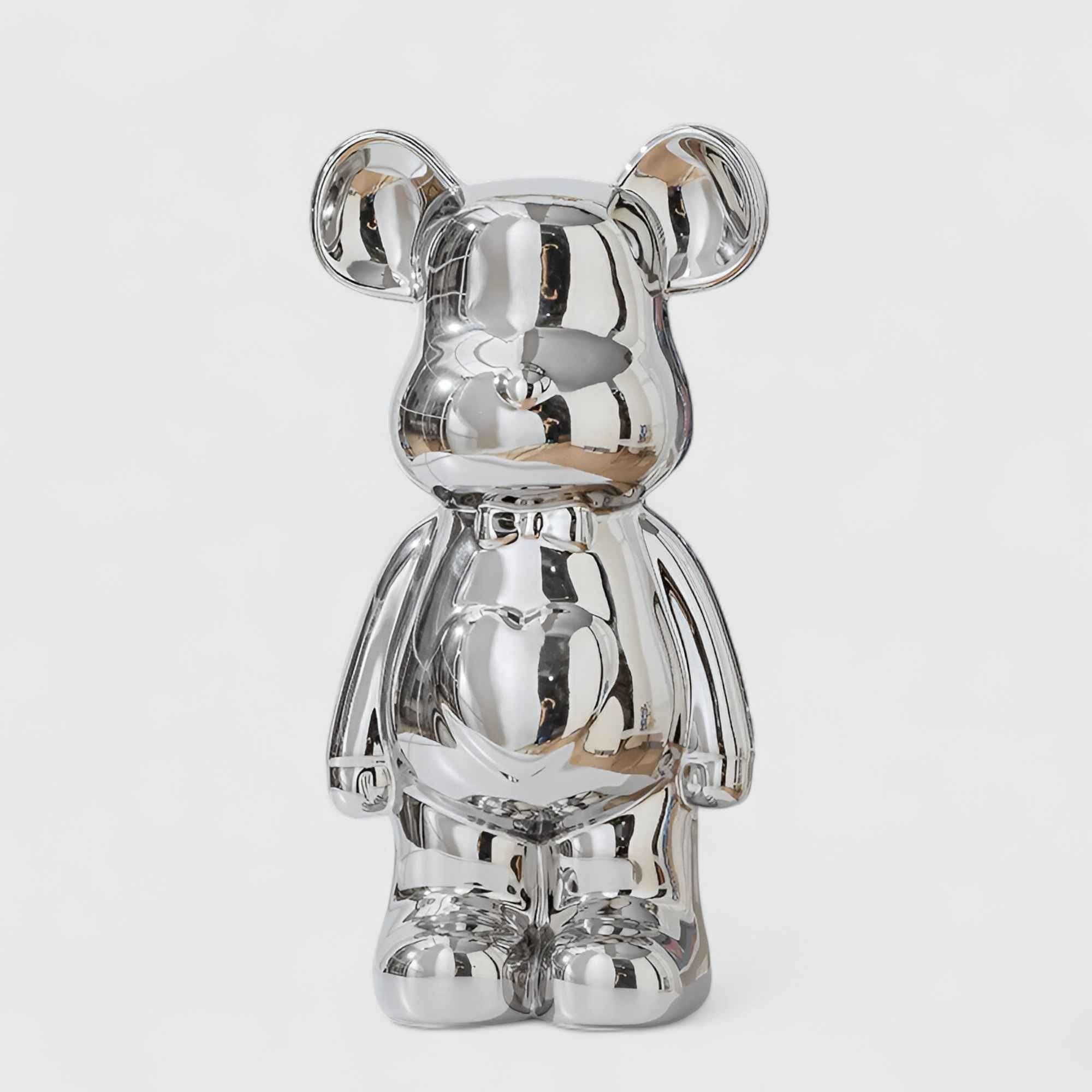 Figurines : Statuette Ours Blanc en Céramique Luxe 28cm - Décoration Moderne Design Élégante et Chic dans Argent de Marche Lino
