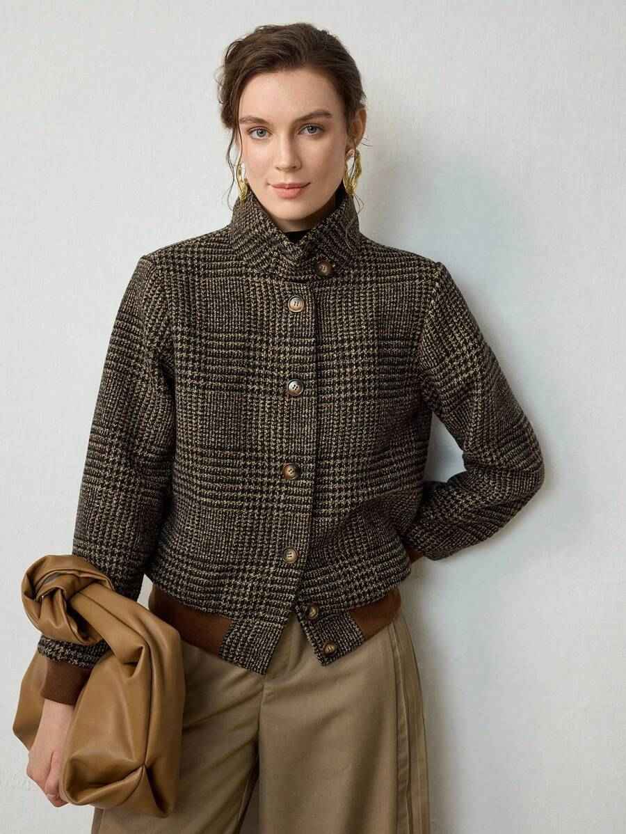 Tweed Jacket : Veste courte en tweed Blythe - Chic sans effort dans de Marche Lino