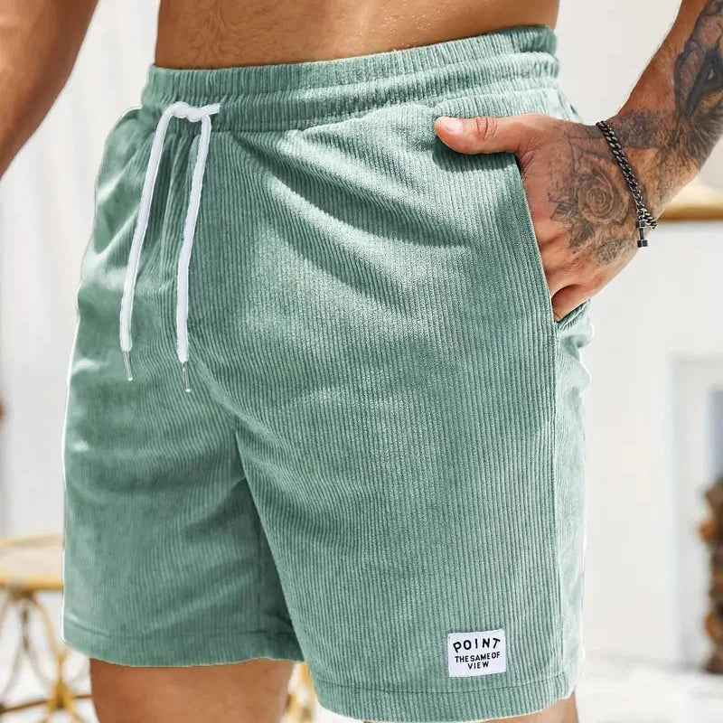 Short Femme Velours Côtelé Léger à Cordon de Serrage - Confort
