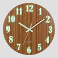 Montre Murale en Bois – Chiffres Phosphorescents, 30 Cm