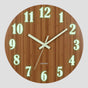 Montre Murale en Bois - Chiffres Phosphorescents, 30 Cm