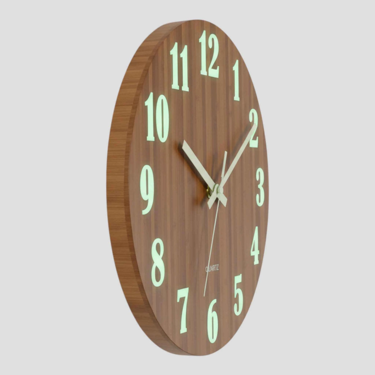 Horloges murales : Montre Murale en Bois - Chiffres Phosphorescents, 30 Cm dans de Marche Lino