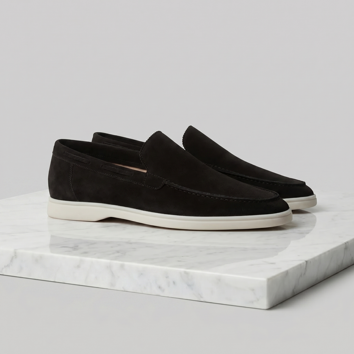 men loafers : Mocassins Homme Daim Classiques - Élégance Polyvalente & Confort dans Zwart de Marche Lino