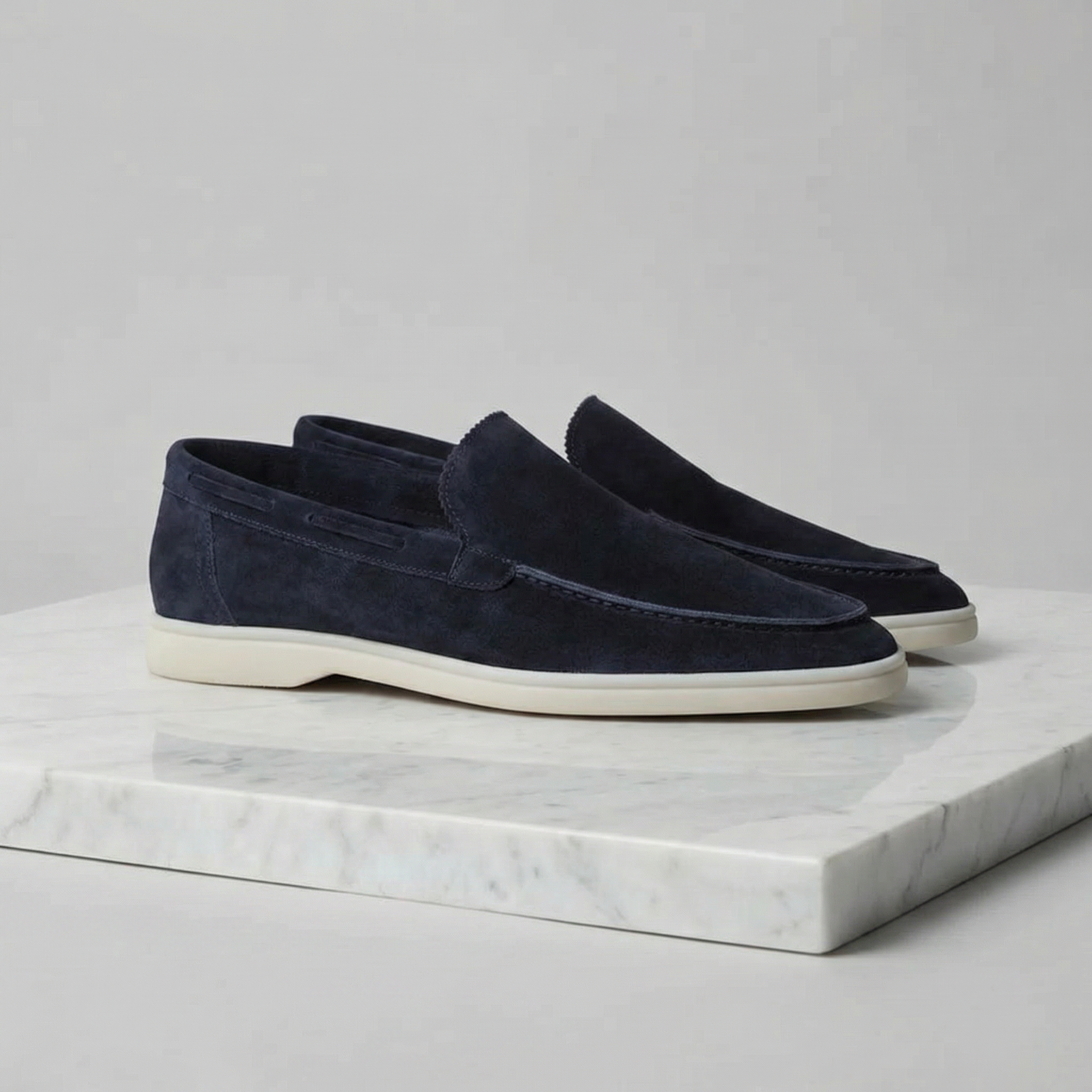 men loafers : Mocassins Homme Daim Classiques - Élégance Polyvalente & Confort dans Diepblauw de Marche Lino